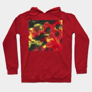 Abstract colorful background with hand-painted texture. Watercolor red-green-yellow painting with splashes, drops of paint, paint smears. Design for the  fabric, wallpapers, covers and packaging. Hoodie